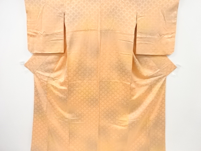 リサイクル　花青海波模様織り出し暈し付け下げ色無地着物